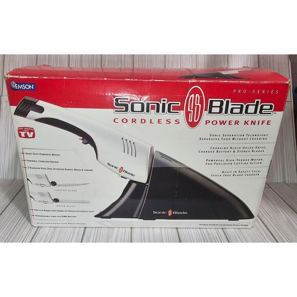 EMSON SONIC BLADE SERIES CORDLESS POWER KNIFE RECHARGEABLE BATTERY OPERATED - Picture 1 of 11